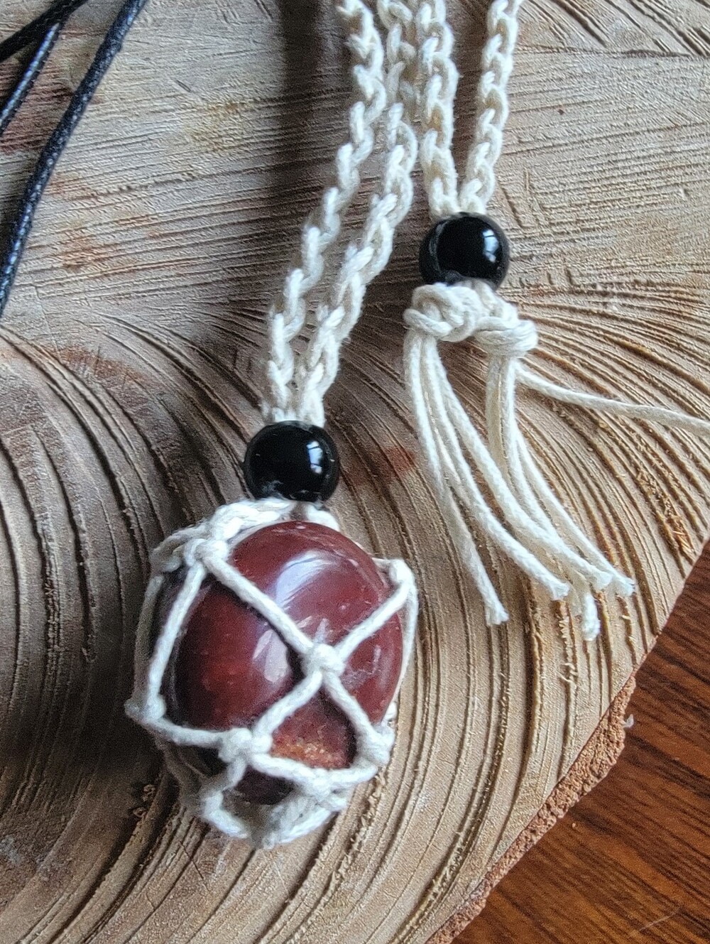 Hancrafted Boho Mixed Stone Pendant Necklace Set - Picture 4 of 7